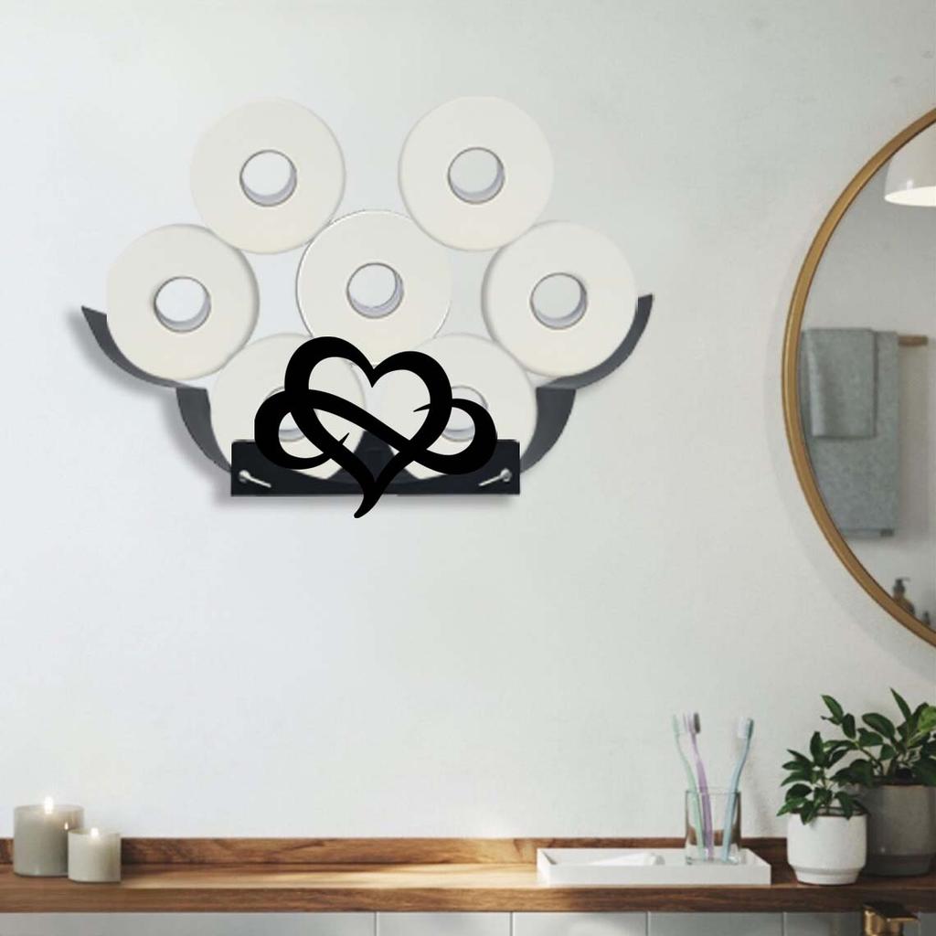 Wrought Wall Mounted Towel Holder - Large Capacity Decorative Roll for Kitchen, Bathroom, Room