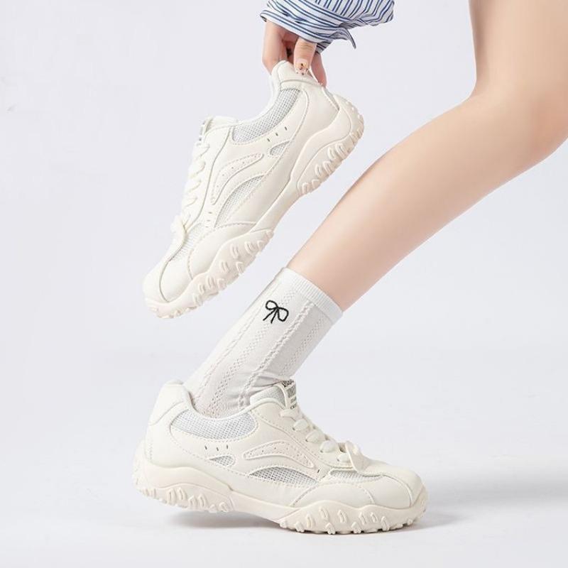 Mesh Schnür-Sneaker neue Sommer Gummi-Sohle Laufschuhe Damen atmungsaktive Wanderschuhe