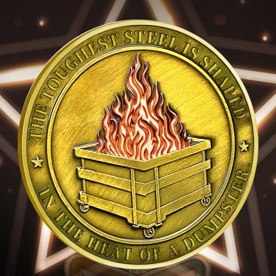 Challenge Coin Dumpster Flame Pattern Retro Silver Color Challenge Medal Unique Office Desk
