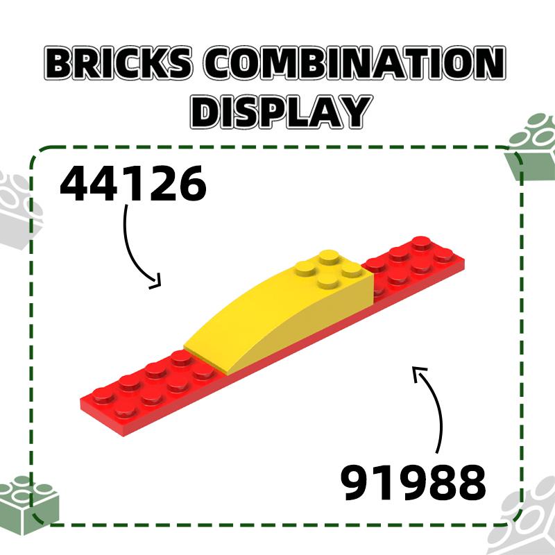 Non-Toxic 34Pcs/Lot No.44126 Curved 6 X 2 Block Moc Color Accessories Compatible With Curved Brick Diy Toys For Particle Brain Puzzle Toy