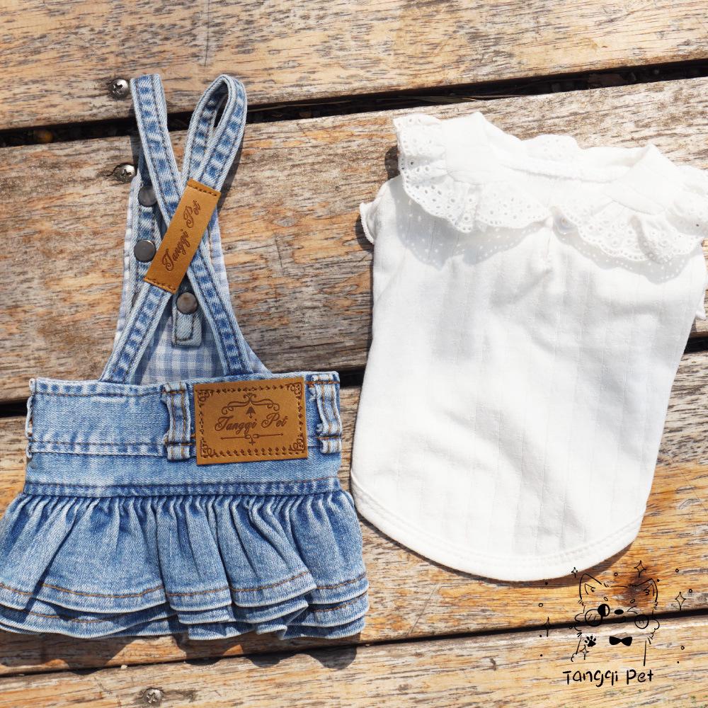 Pet Clothes: Handmade Double Layer Pure Cotton Baby Classic Peter Pan Collar