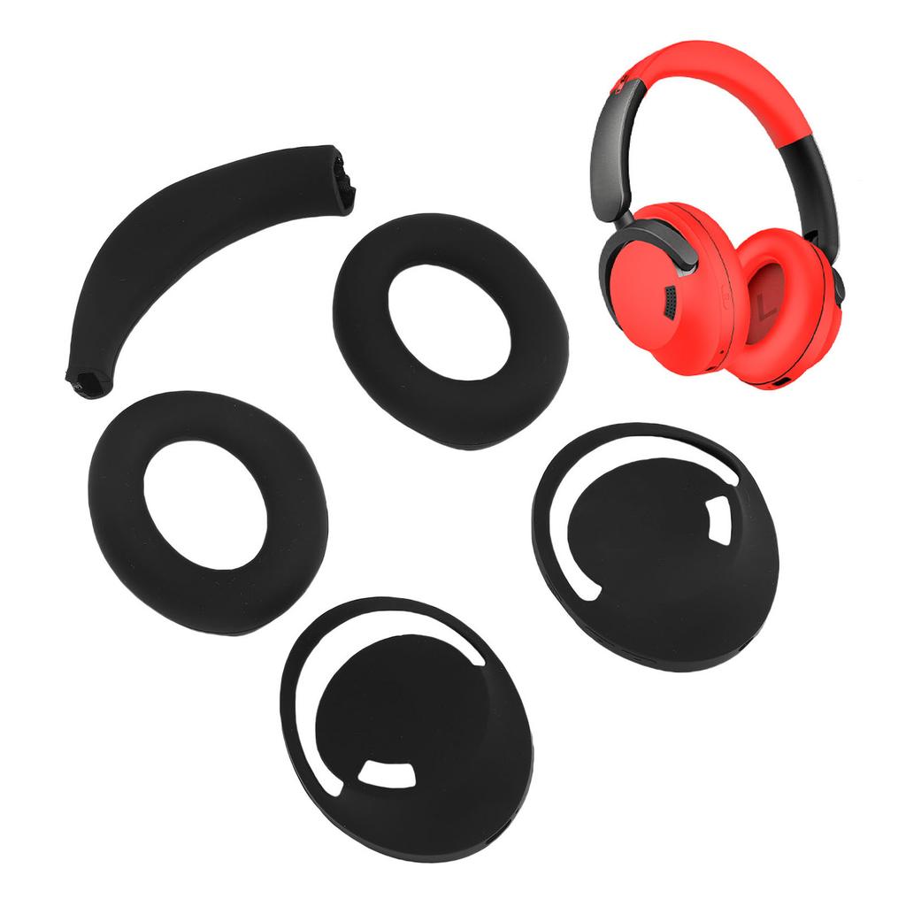 2PCS Earpad Covers Fit for     Headphone Silicone Earpad Cushion Protective Cover with Headphone Case Covers and Headband Cover