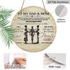 2D Flat, 1pc Round Aluminum Metal Sign, To My Dad & Mom from Daughter, Family Appreciation Quote with Parents & Child Silhouette, Heartwarming