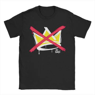 Men's T-Shirt No Kings In America Protest Cotton Tee Shirt Short Sleeve Rejecting King T Shirts Crew Neck Merchandise Plus Size