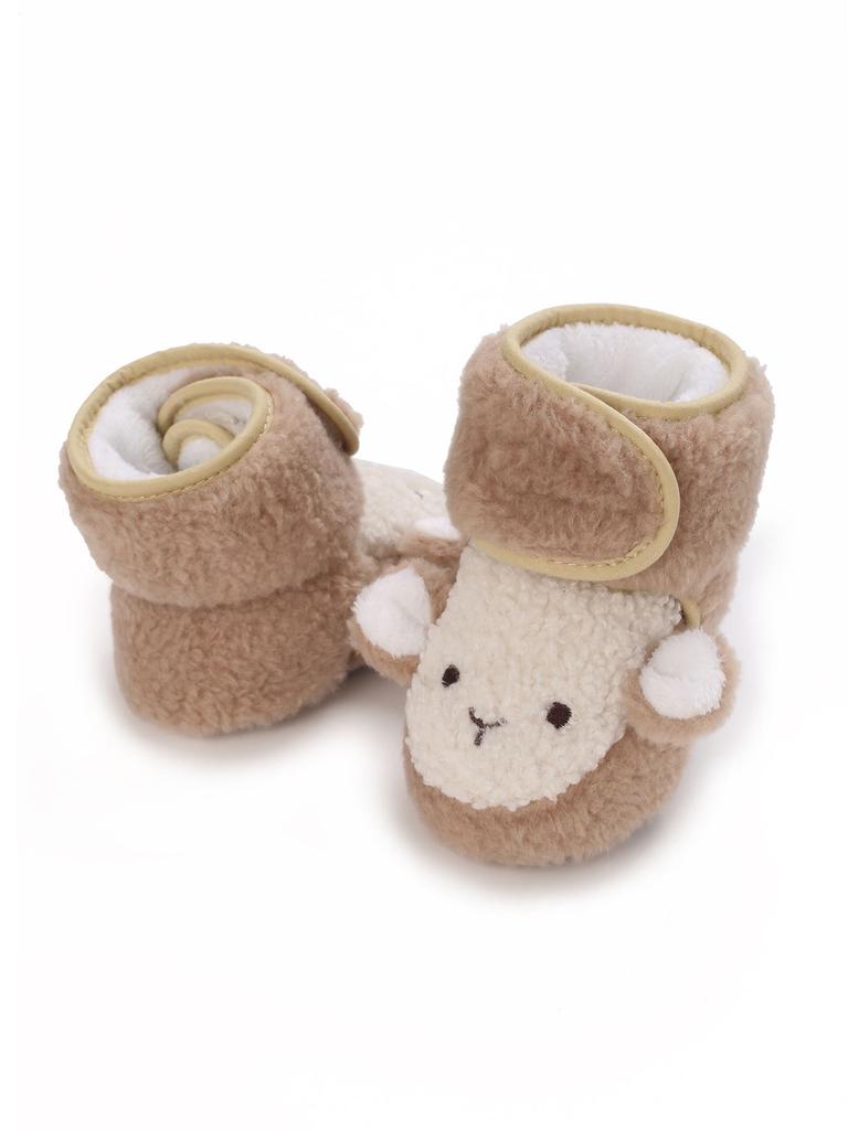 Süße Affen Babyschuhe, Winter Baumwollschuhe, Mit Fleece gefüttert Und Verdickt Schneestiefel -, Weiche Sohle Um Ausrutschen Zu Verhindern.
