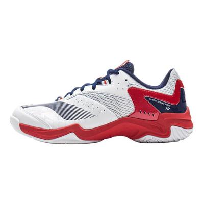 Li Ning Sound Wave IV Sports Comfortable Wear-Resistant Breathable Low-Top Badminton Shoes Unisex Sneaker White Red AYTV015-3