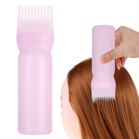 Barber Shampoo Bottle 120ml High-Density Plastic Hair Dye Applicator with Comb Scalp Massage Portable Salon Essential