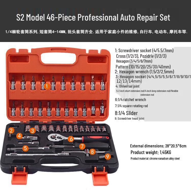 

Набор инструментов механика из 82 предметов, Набор торцевых головок для авторемонта из 121 предмета, Набор для домашнего ремонта из 46 предметов