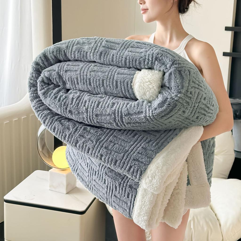 Thick Fleece Blanket Ultra-Soft All-Season Couch Camping Travel Machine Washable Cozy Home Decor For Living Room Bedroom Office
