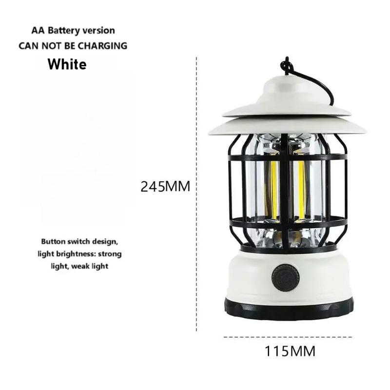 Camping Lamp Outdoor Retro Lantern Torch LED Light Retro Hanging Lamp Rechargeable Portable Campsite Light Tent Emergency Light Christmas Lighting