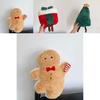 Christmas Plush Pillow With Cartoon Gingerbread Man Design For Holiday Decor And Gifts