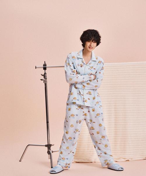 [SPAO] Rilakkuma Bears' Free Time Long Sleeve Pajamas (Light Blue)_SPPPG23U04 [Shipped from Korea] 100% Authentic