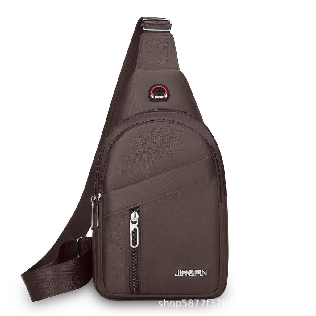 2025 Men's Waterproof Oxford Canvas Chest Bag: Korean Style Small Crossbody Shoulder Backpack