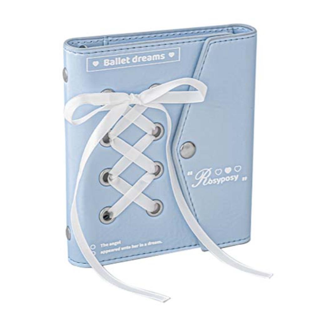 Heart Bow Pocket Book PU Leahter Ribbon Notebook Creative Balletcore Book  Office