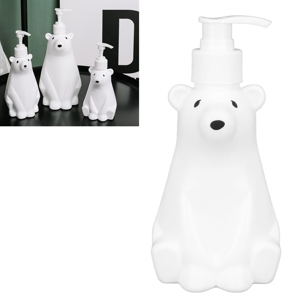 Shampoo Dispenser White Bear   Pump Type PP PE Widely Used Shower Bottles for Bathroom Washroom Toilet
