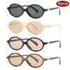 4pcs New Punk Small Oval Women Sunglasses Colorful Frame Rivet Design Sun Glasses Ladies Outdoor Simple Style Shades UV400