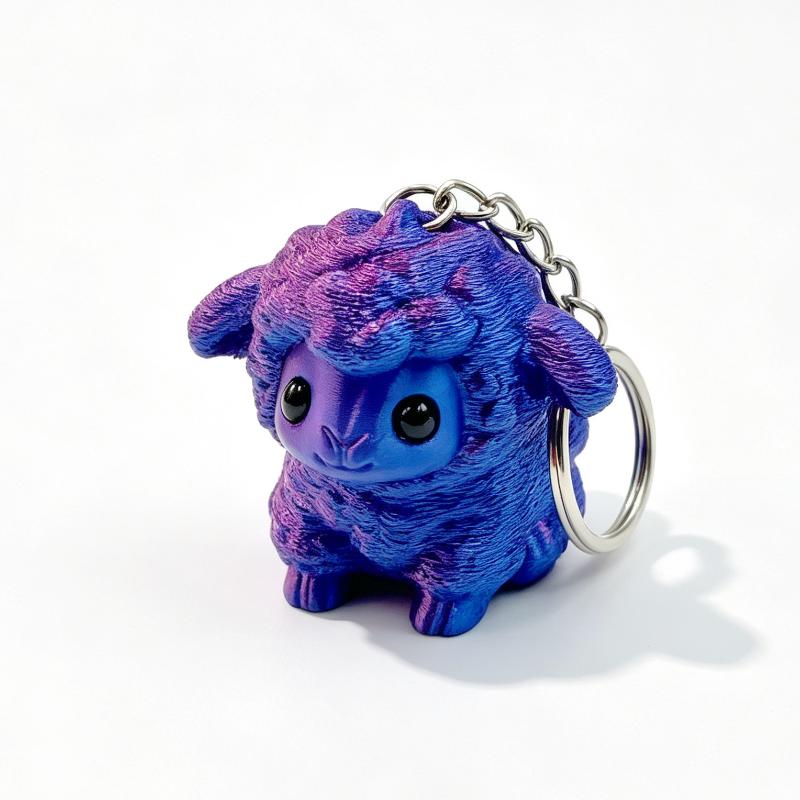 3D Printed Cute Sheep Keychain For Women Bag Decor Lovely Lamb Keyring Backpack Pendant Kawaii New Year Gifts Keychain Accessory
