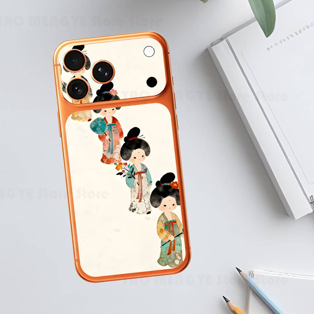 

Lady Painting Traditional For Iphone 17 Pro ProMax Back Protective Decorative Sticker Back Cover iPhone17promax
