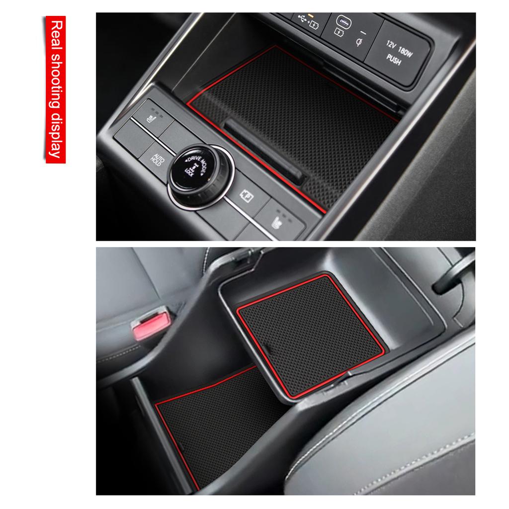 Left Deive for Hyundai Kona 2025-2025 Car Gate Slot Mat Interior Accessories Non-Slip Mats Cup Holders Protective Pads