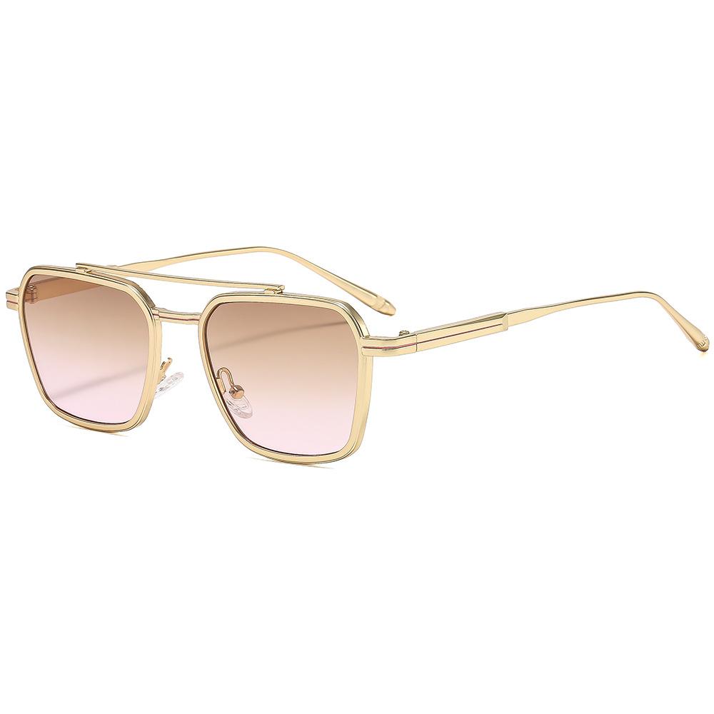 New Retro Double Beam Women Sunglasses  Personality Brand Gradient Thin Frame Design Luxury Men Versatile Glasses Uv400
