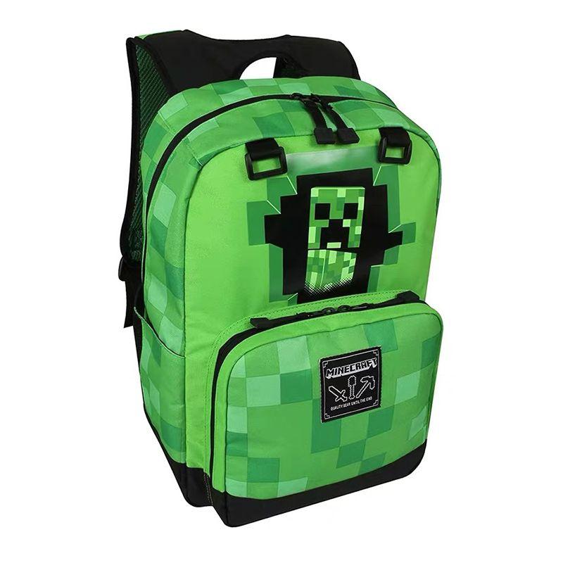 Minecraft Tile Backpack For School And Travel With Quilted Accents And Zip Closure