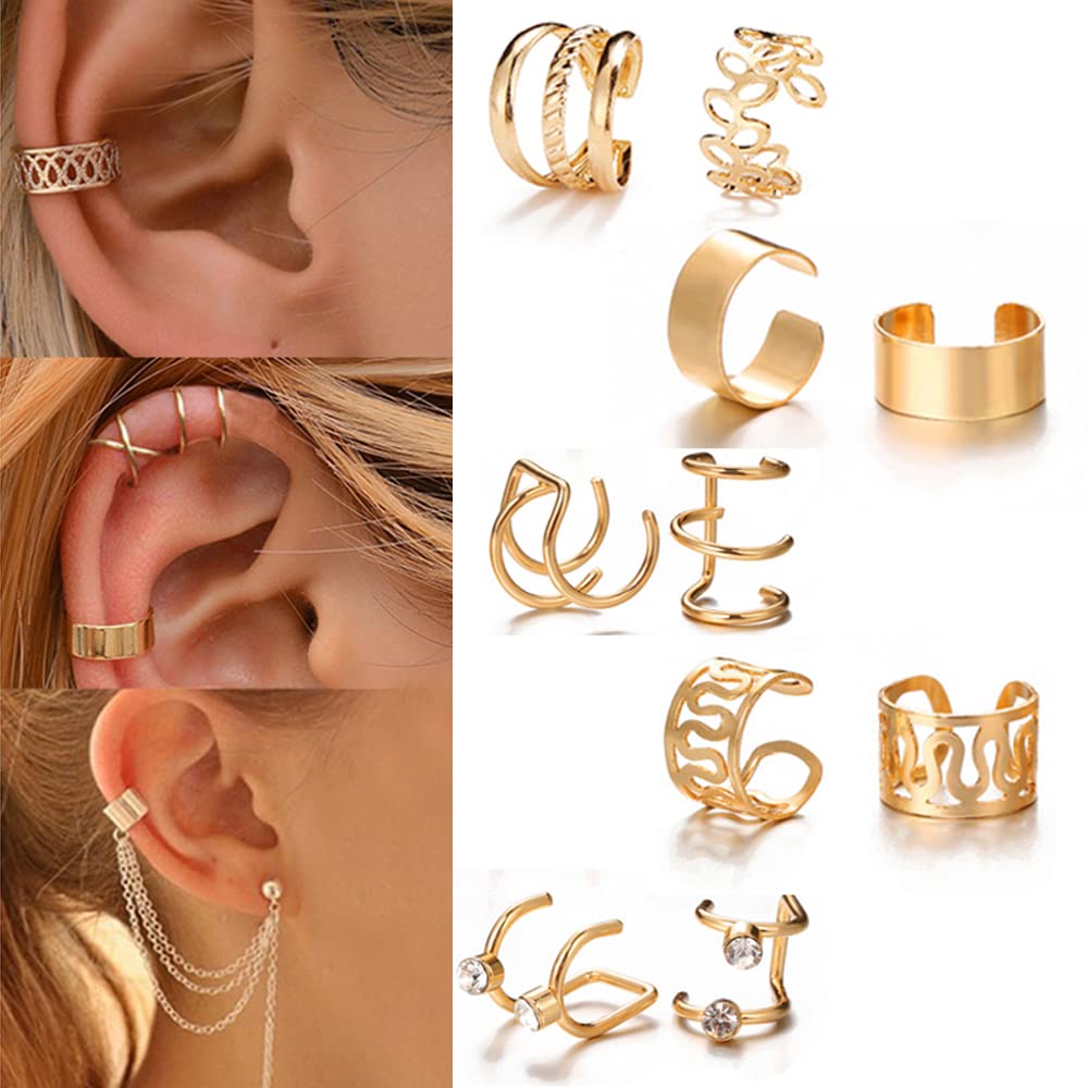 24 Pcs Gold Silver Hair Braids Dreadlock Non-Piercing Ear Clip Beard Beads Cuffs Clip Hair Accessories Styling Fashion Jewelry Gift Toos for Women