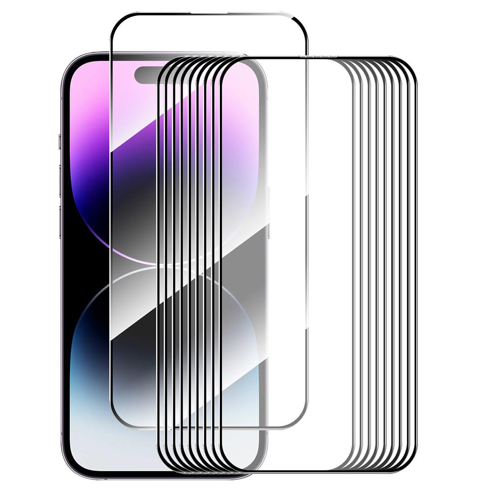 

ENKAY HAT PRINCE 10Pcs For iPhone 16 Plus/15 Plus Screen Protector Full Glue Silk Printing Complete Covering Type A