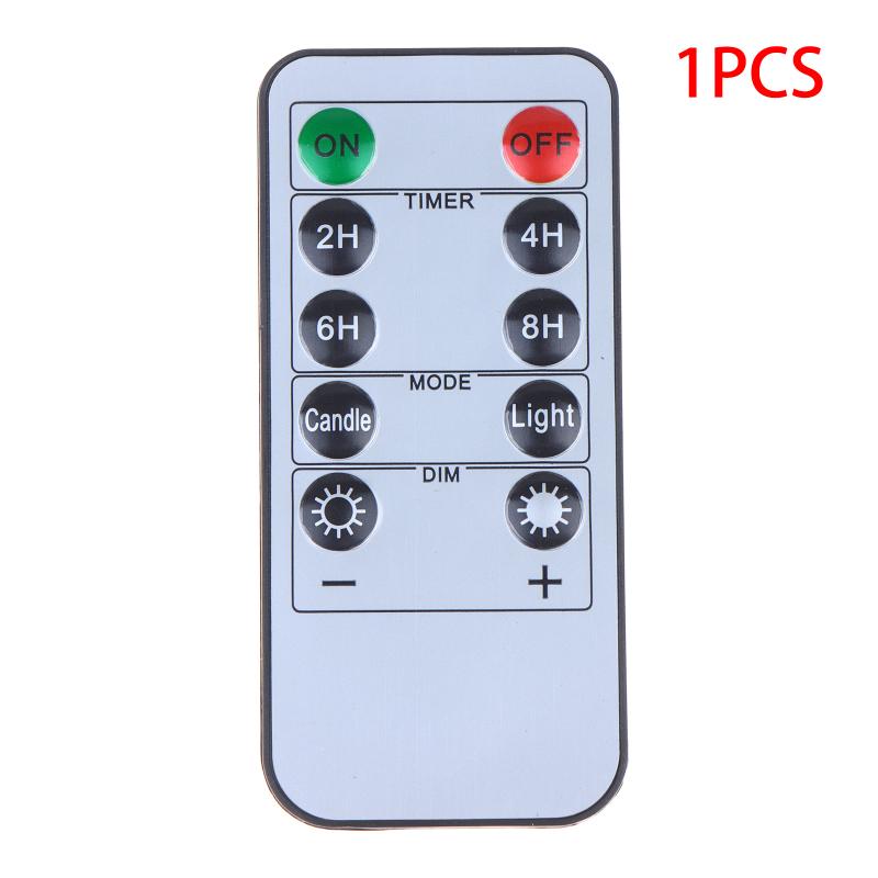 10-Key Battery Powered LED Candle Remote Control Timer Adjustable Illumination for Restaurant Ambience Decor