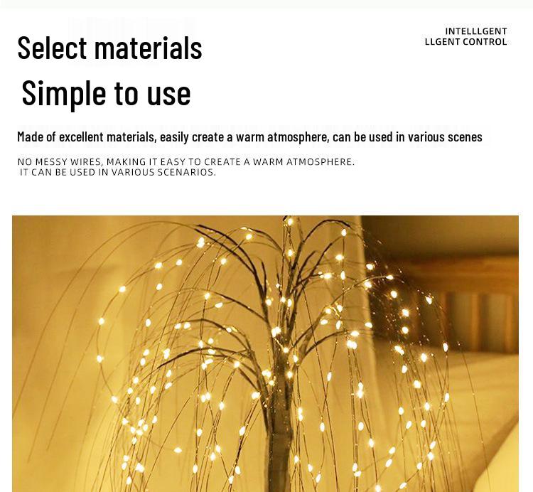 Cross-border Christmas LED Tree Lights: Indoor Copper Wire Firefly Decoration for Festive Arrangements