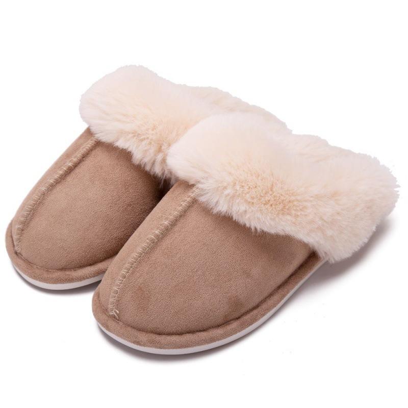 Cotton slippers, thickened warm winter new comfortable home neckline home shoes fluffy indoor winter