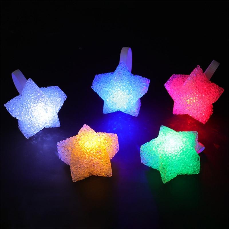 Pack of 6 Glowing Bracelets Fun Light Up Wristbands Bright LED Glowing Bracelets with Star for Kids and Adults Party Fun