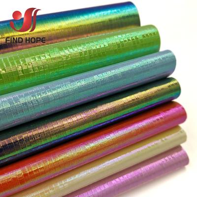 MOSAIC Laser Iridescent PU Leather Fabric Gradient Faux Synthetic Sewing Handmade Material DIY Waterproof Craft Bags Bows Sheet