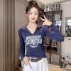 Plus Size American Style Slim Fit Flattering Hooded Printed Long Sleeve T-shirt for Women - 2025 Early Autumn Fashion Top.