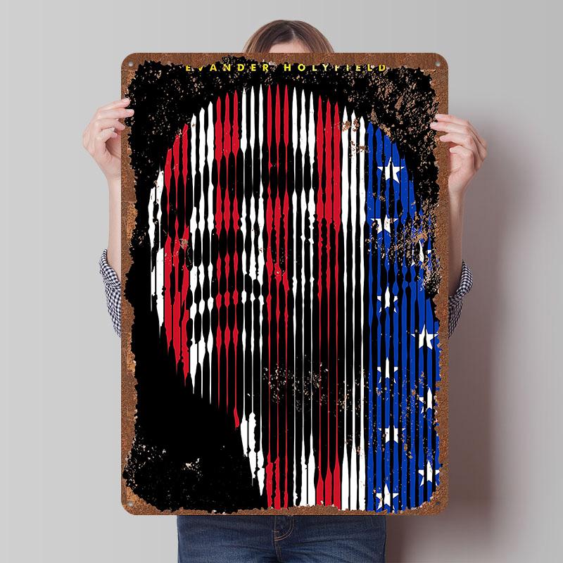 Evander Holyfield Boxer Metal Posters Custom Vintage Metal Signs Wall Art Tin Plaque for Man Cave Home Deco Bedroom Decoration
