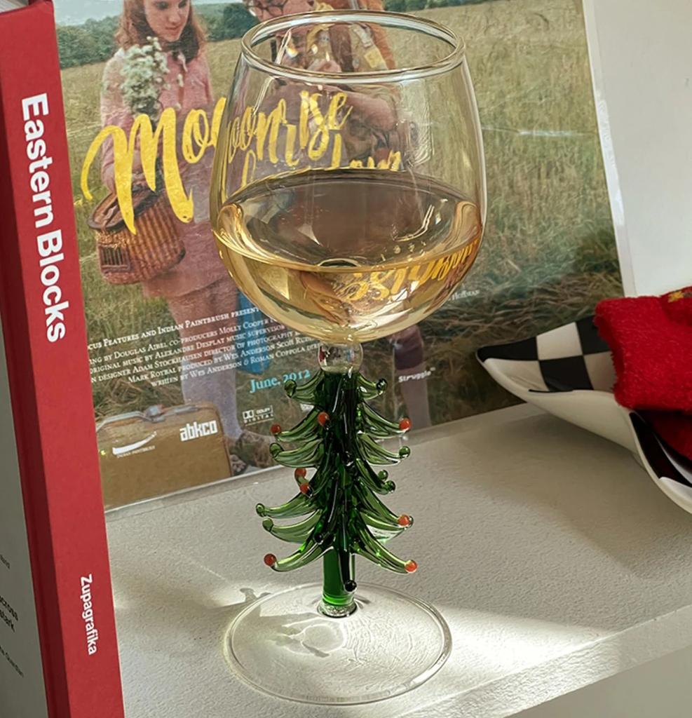 360ml Ins Christmas Tree Cocktail Whisky Champagne Glass Heat Resistant Coffee Milk Cocoa Cup Home Xmas Party Beverage Drinkware