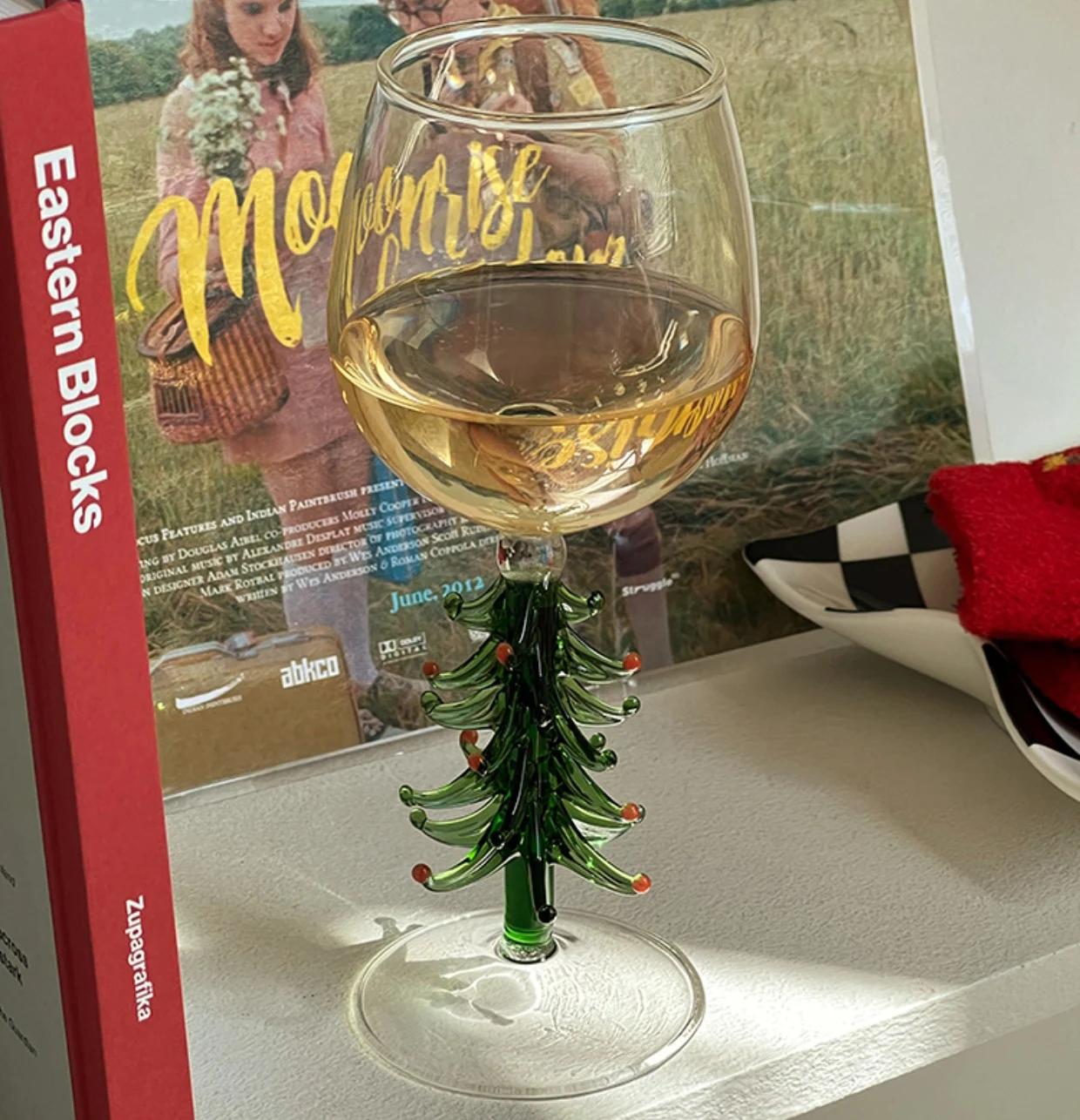 

360 мл Ins Рождественская елка коктейль виски шампанское бокал термостойкий кофе молоко какао чашка домашняя рождественская вечеринка напитки посуда 360ML зелёный