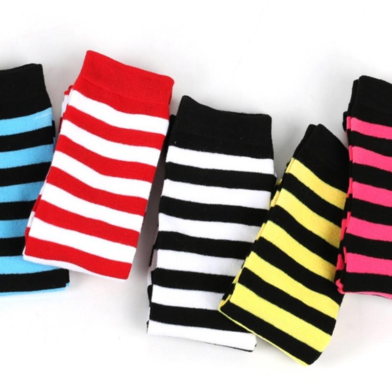 Damen Kniestrümpfe Gestreifte Lange Schlauchsocken Sportliche Strümpfe Halloween Cosplay Kostüme Kniestrümpfe Geschenk