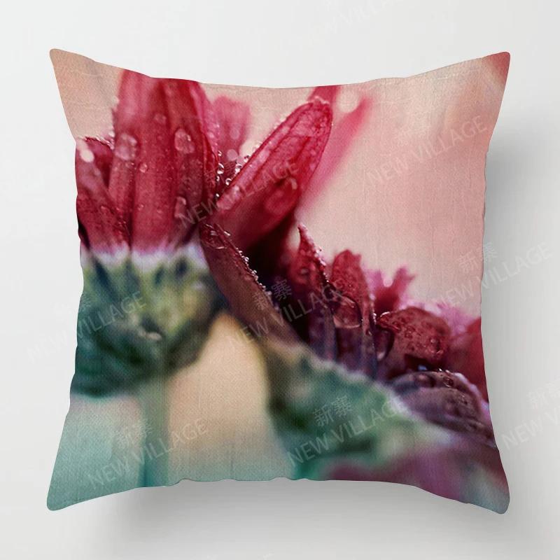 Nordic Fall Home Decor Autumn Throw Pillow Case Sofa Cushion Cover Modern  Plant Green Leaf