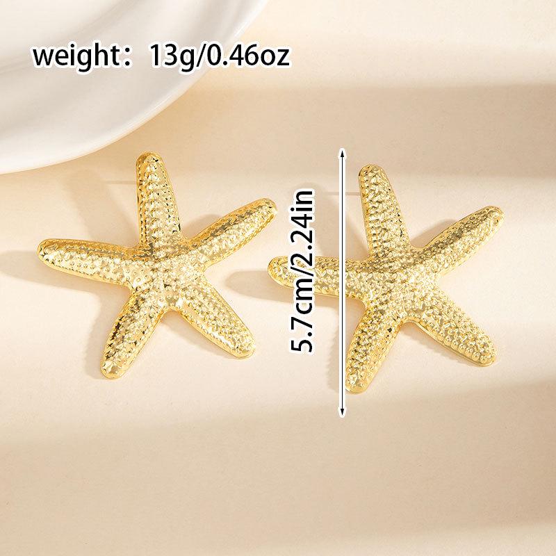 European & American Holiday Beach Starfish Jellyfish Crystal Alloy Earrings