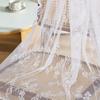 1pc Floral Lace Sheer Rod Pocket Curtain Panel Living Room Bedroom Window Solid Color Door Screen Party Drapes Partition Door