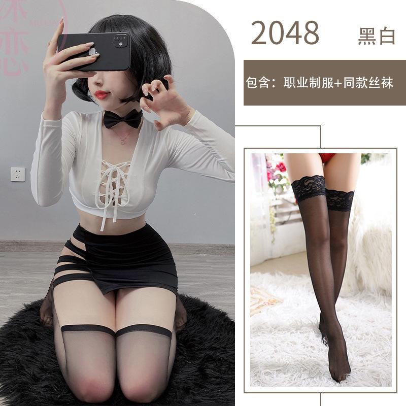 Sex Underwear Uniform Pure Desire Hollow Sexy Secretary Professional Cosplay Lace-up Royal Sister Uniform Suit