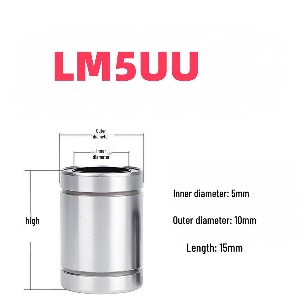 LM Series Linear Bearings, High-Precision, Wear-Resistant, Steel, Sizes LM3UU-LM10LUU