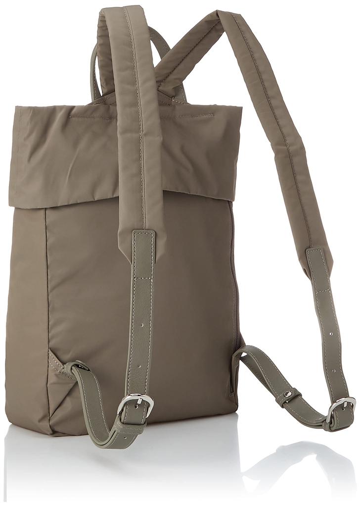 Nylon z recyklingu x Skóra bydlęca Wrap Rozmiar Greige [Isaac] Plecak, Skóra, Plecak, S, Damski, 2001005, (26)