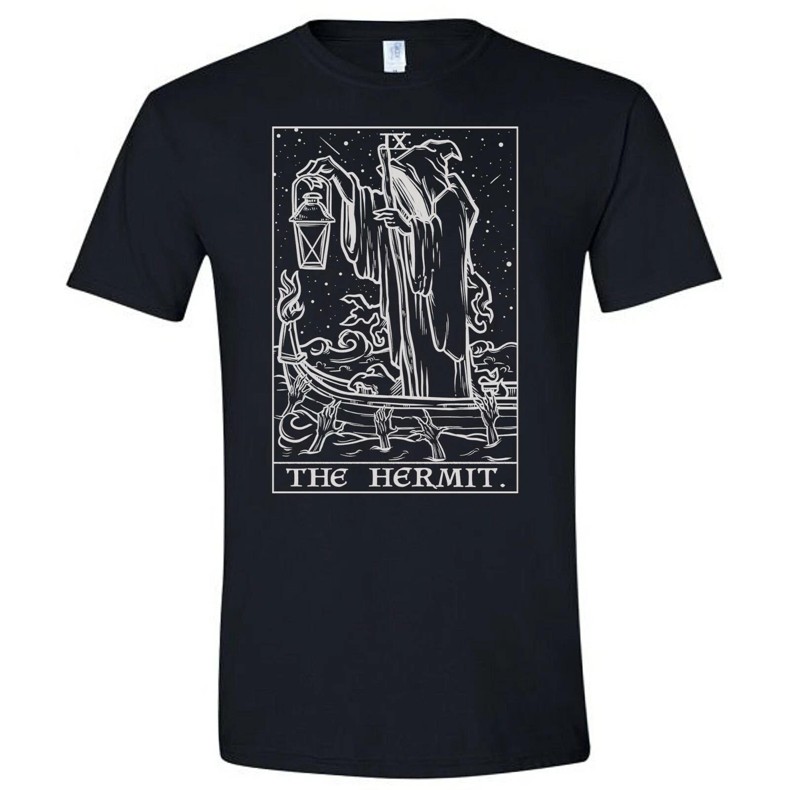 The Hermit Tarot Card Shirt Grim Reaper Halloween Gothic Horror Tee Goth T Shirt 3XL