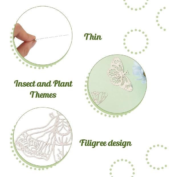 Rainbow Thin Filigree Charms Stainless Steel Teardrop Heart Pendants Metal Flower Leaf Butterfly Charms Etched Metal Embellishments for Earrings