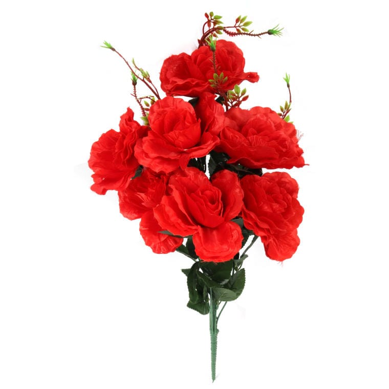 Bouquet of 7 ROSES Artificial Flower Red 70 CM