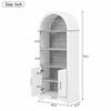 Highboard with Adjustable Shelf and LED Lighting, Kitchen Cabinet with Large Storage Space, Ideal for Dining Room, Living Room and Kitchen (White)
