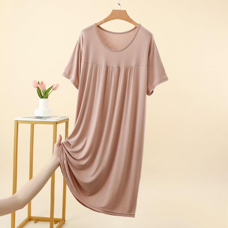 Modal Casual Loose Dress Plus Size Summer Women's Homewear Sleepdress Lightweight Nightgown Comfort Loungewear