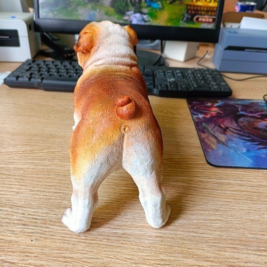 BRResin Handicrafts Creative and Cute Realistic Puppy French Bulldog Decorative Item Dog Outdoor Garden and Courtyard DecorationEY