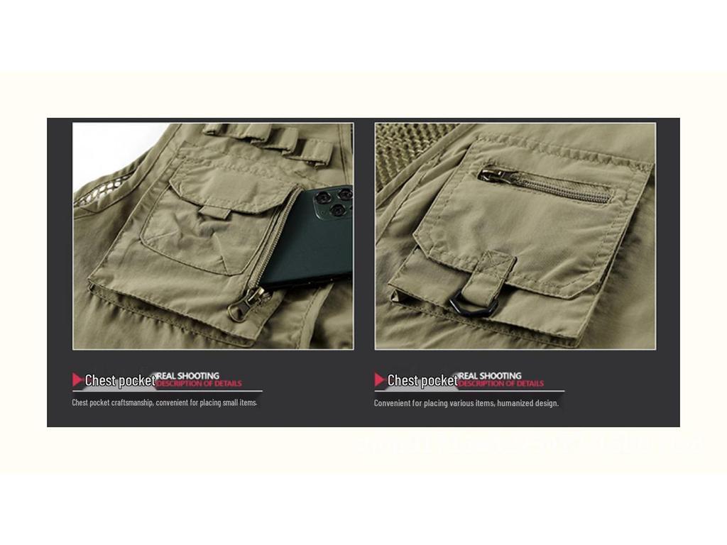 Bedruckte Outdoor-Arbeitsweste mit mehreren Taschen für den Sommer